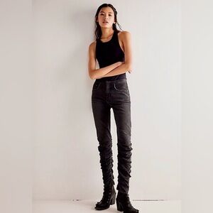 We The Free Dahlia Stacked Straight Leg Jeans Washed Black